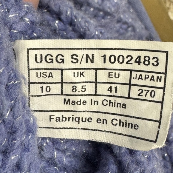 UGG Boots Women's Size 10 Purple Lattice Cardy Knit Tall Winter Button 1002483 - Picture 11 of 11